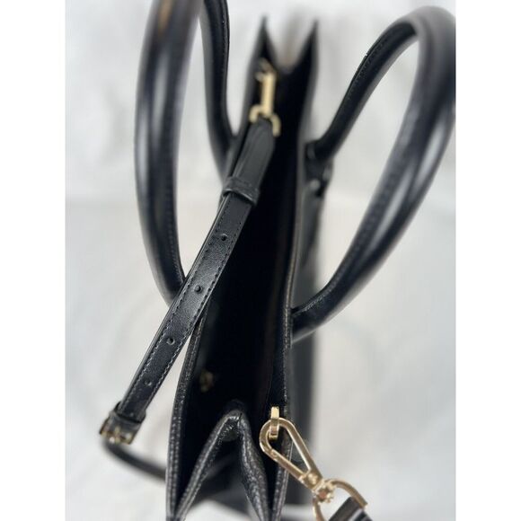 Michael Kors Black Leather Tote with Pouch - Picture 9 of 16